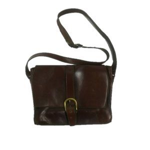 Genuine leather brown vintage mini crossbody purse